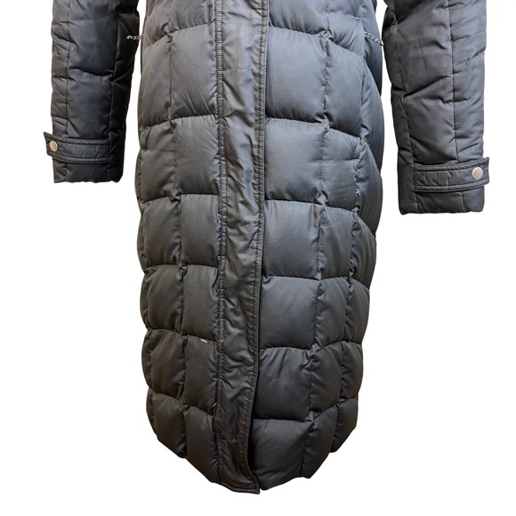 EDDIE BAUER Down Duffle Lodge Long Puffer Coat Sz. M Hooded Winter Faux Fur - Picture 6 of 14